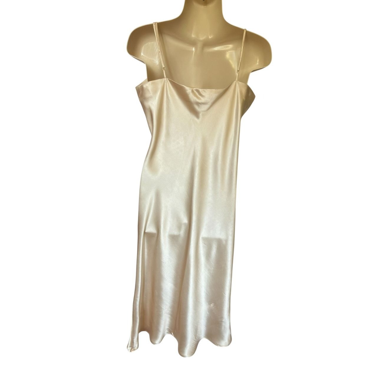 Vintage Banana Republic Womens Small Champagne Silk Maxi Slip Dress 1990’s