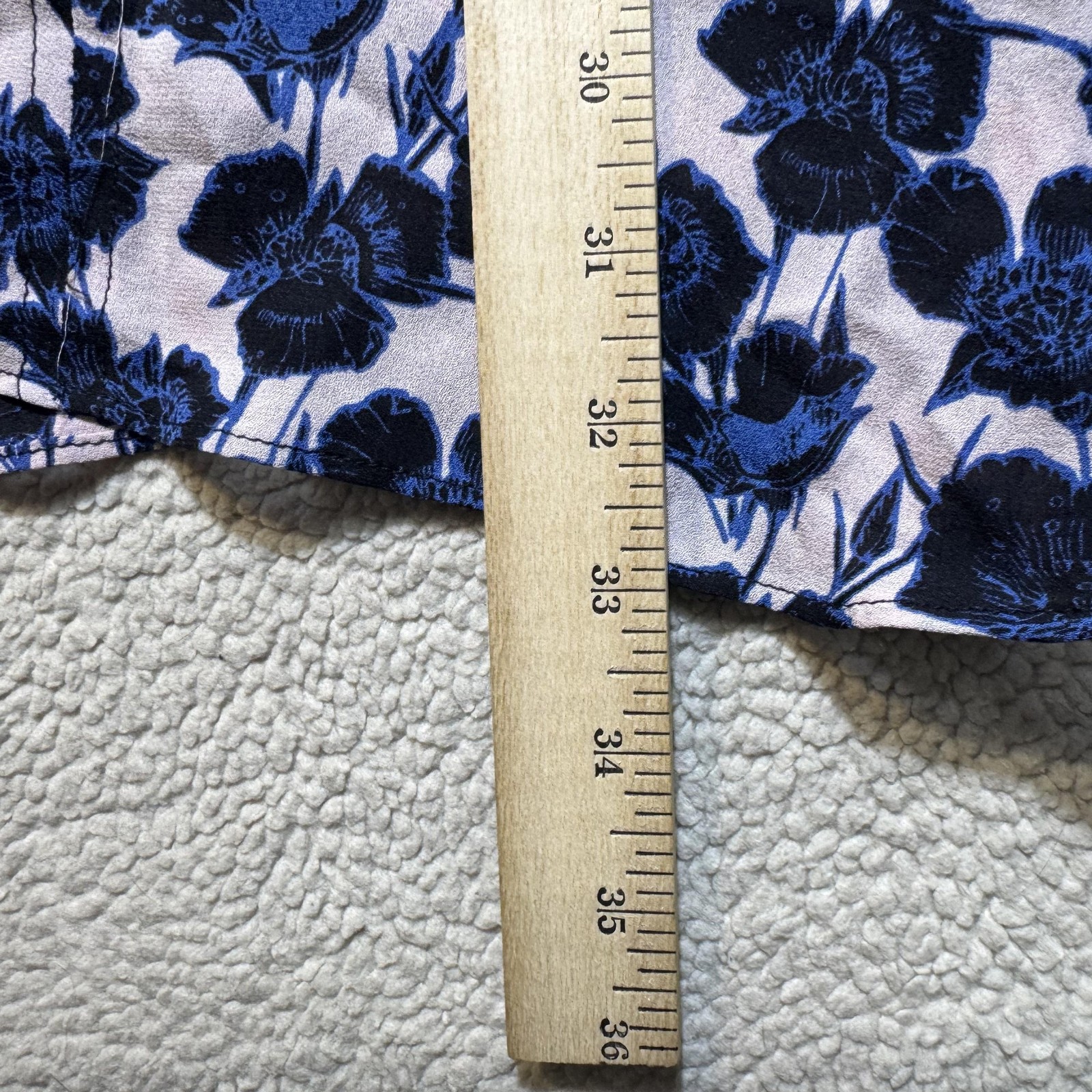 A.L.C. Dress Womens Small Blue Black Floral Silk Sleeveless Shift Made USA 2014