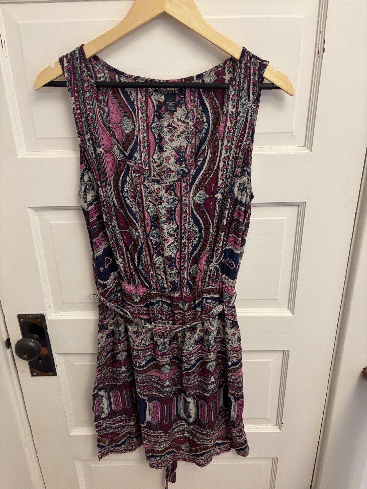 Lucky Brand Bohemian Paisley Print Lightweight Tank Dress Sundress Size Small