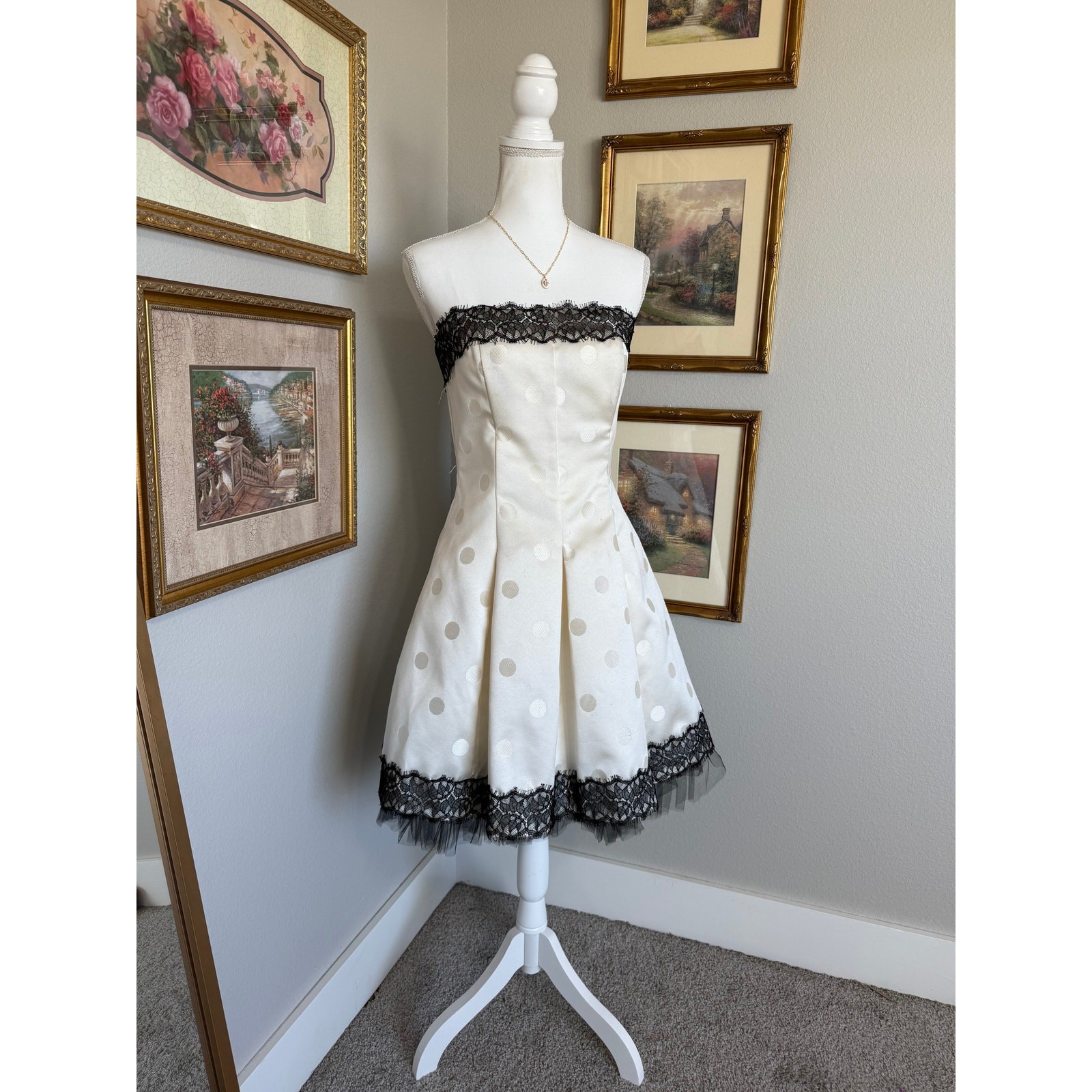 Gunne Sax Polka Dot Lace Dress by Jessica McClintock