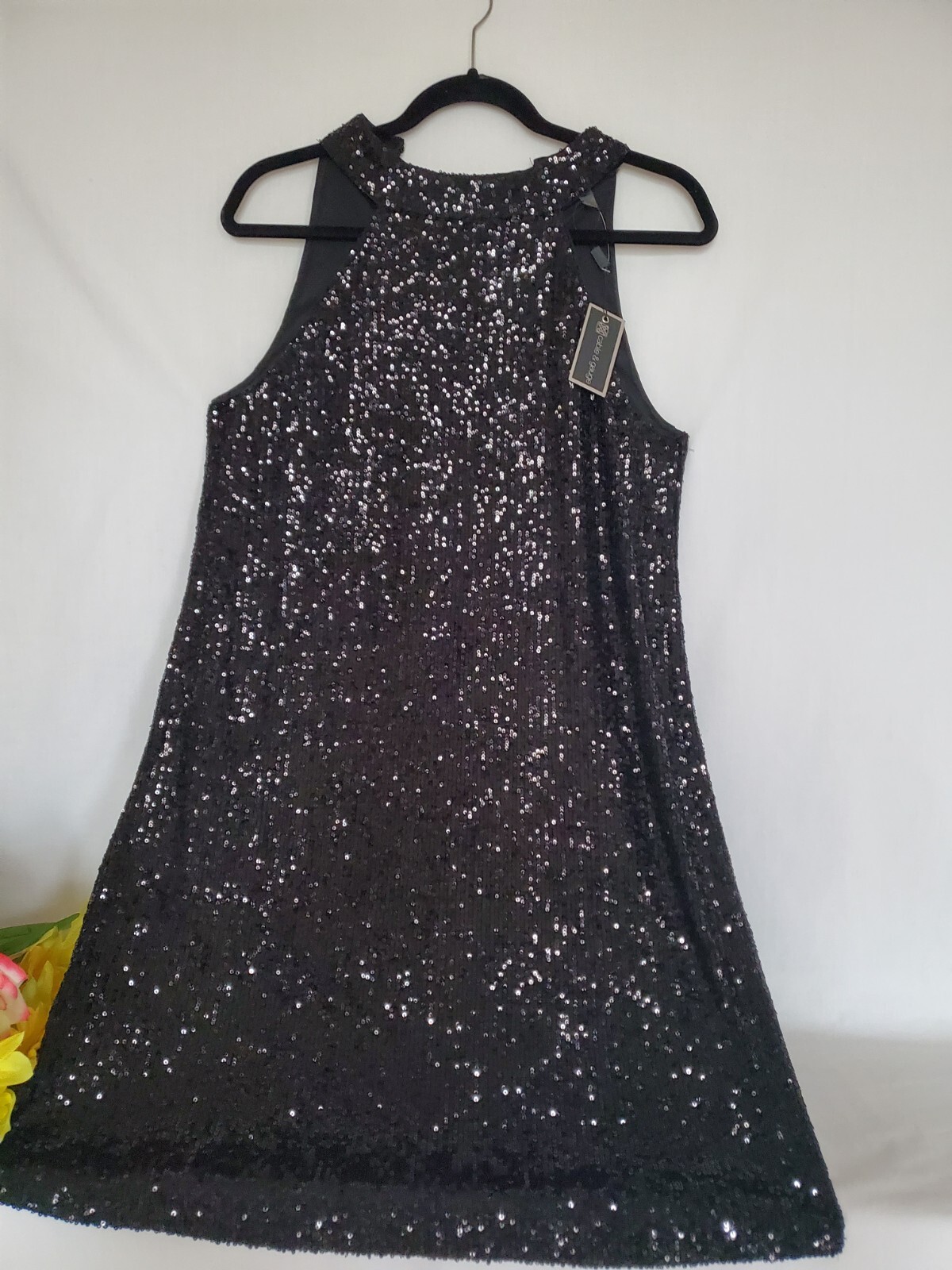 🎄CABLE & gauge🎄 Black Elegant Sequined Flare Cocktail/Party Dress Sz. Med. 🎊