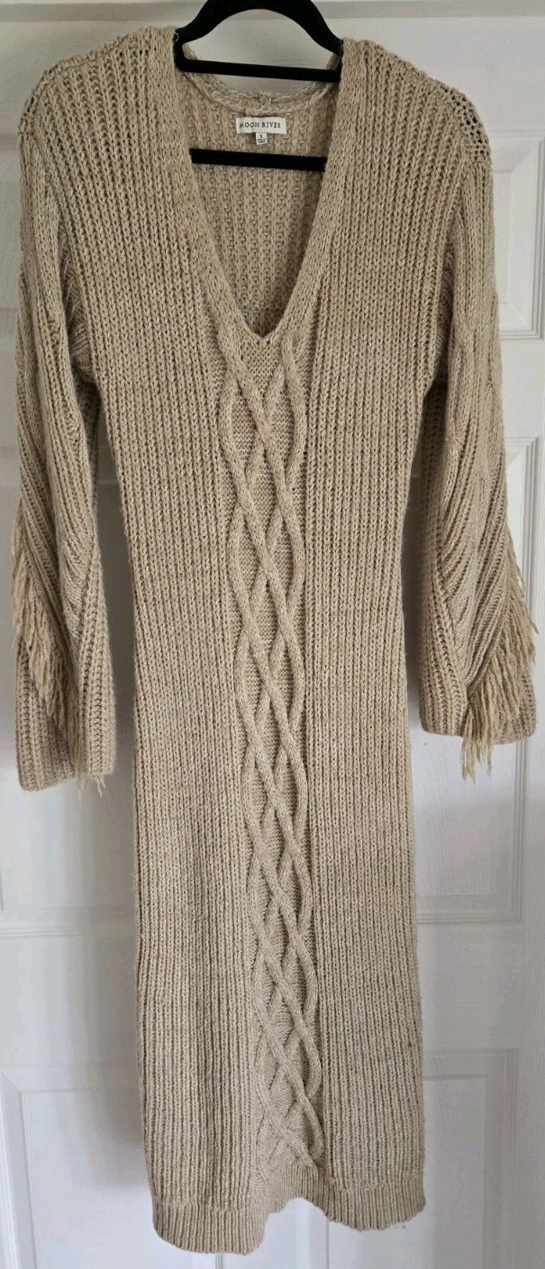 Anthropology Moon River Cable-knit Sweater Dress