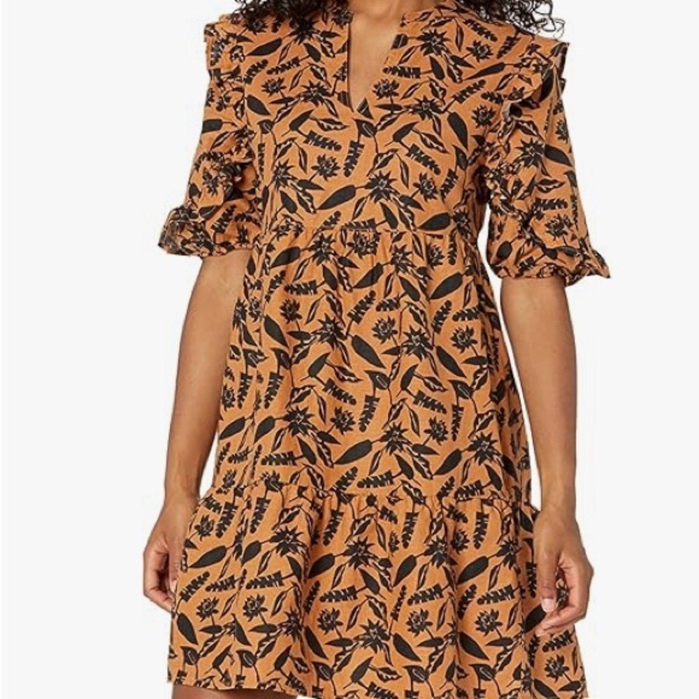 Goodthreads Women’s Midi Dress in Black and Tan Floral