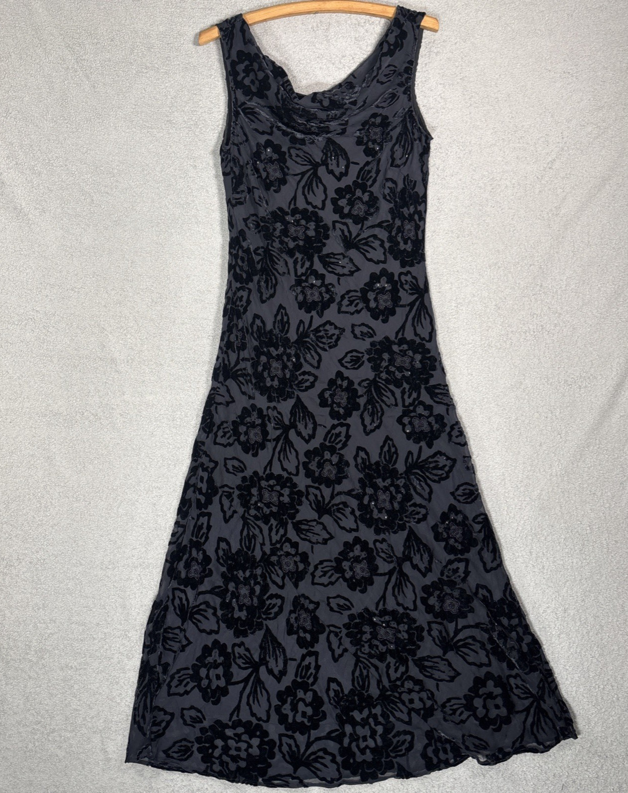Eva Blue Size S Maxi Velvet Burnout Dress Whimsigoth Gothic Vamp Dark Fairy 90s