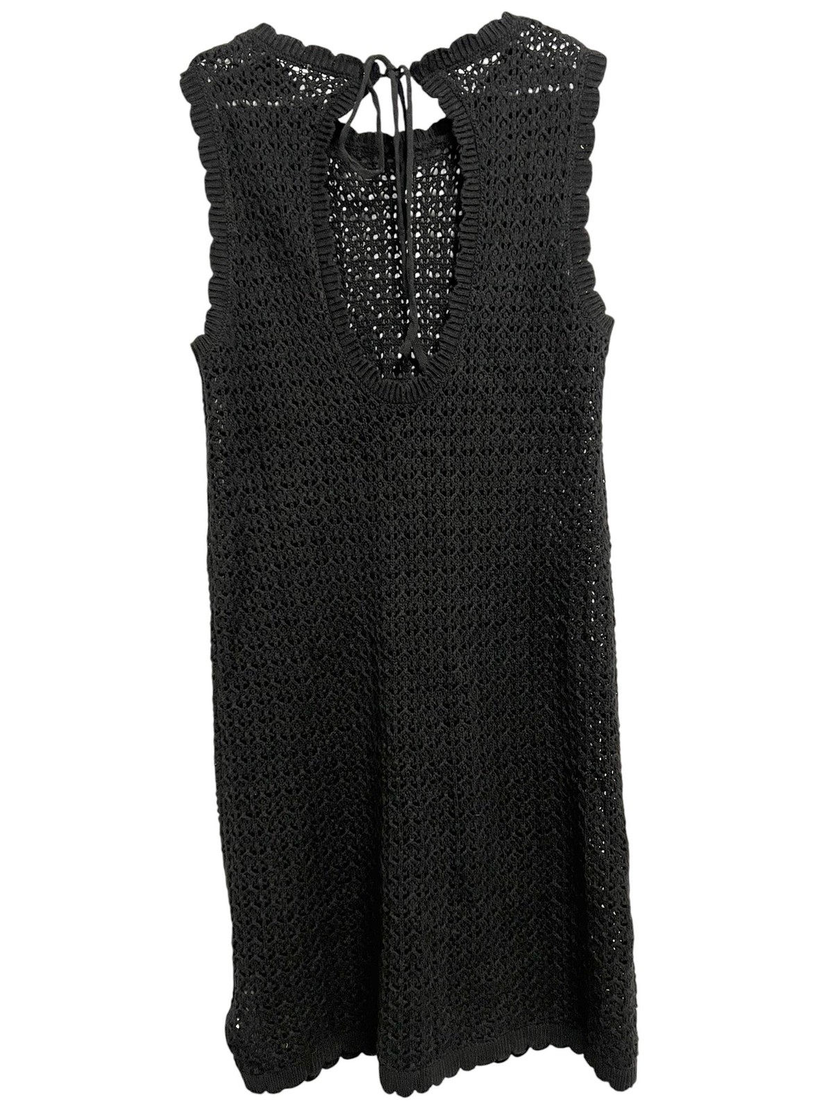 FISOEW Dress Womens Medium Black Crochet Tank Shift Beach Coverup Boho Summer