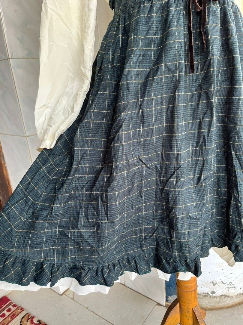 AXES FEMME CHECKED DOCKING BLOUSE DRESS VINTAGE JIRAIKEI LOLITA