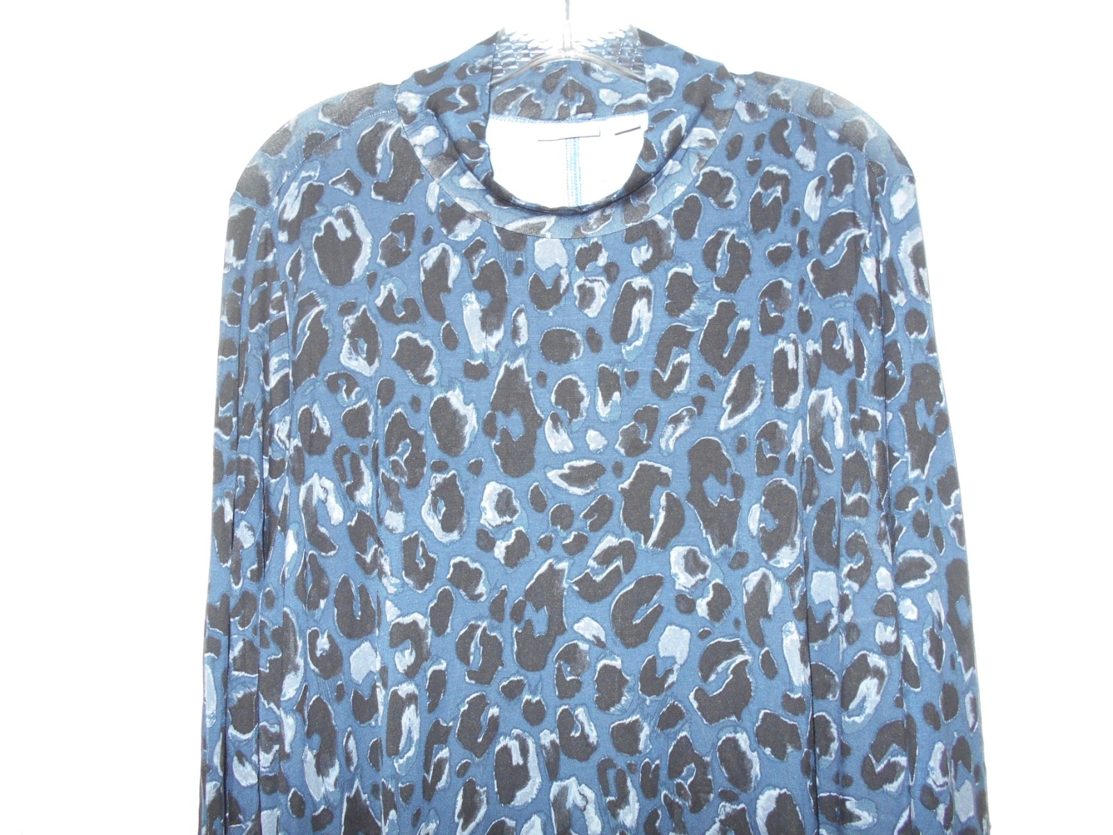 LOGO by Lori Goldstein Blue Gray Black Turtleneck Long Sleeve Top Size 3X