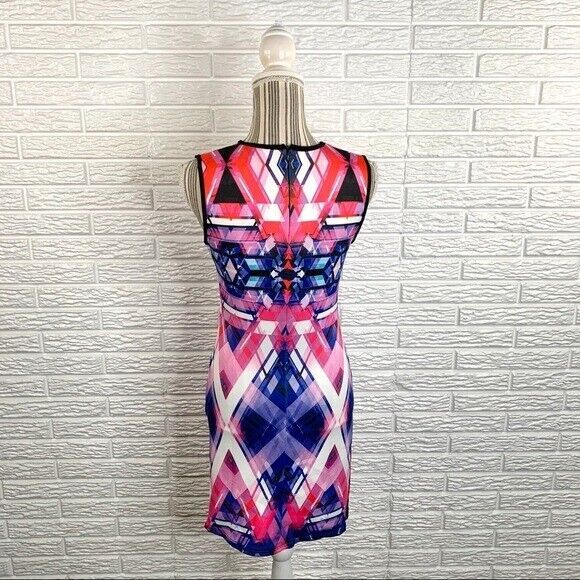 Just Love Multicolored Geometric Patterned Dress Size Medium