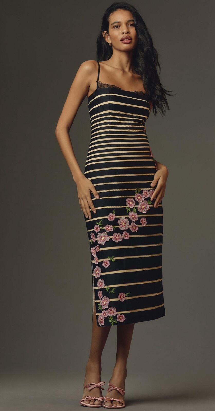 Anthropologie Maeve Midi Dress Sleeveless Slim Preppy Wedding Formal Sz 6P NWT