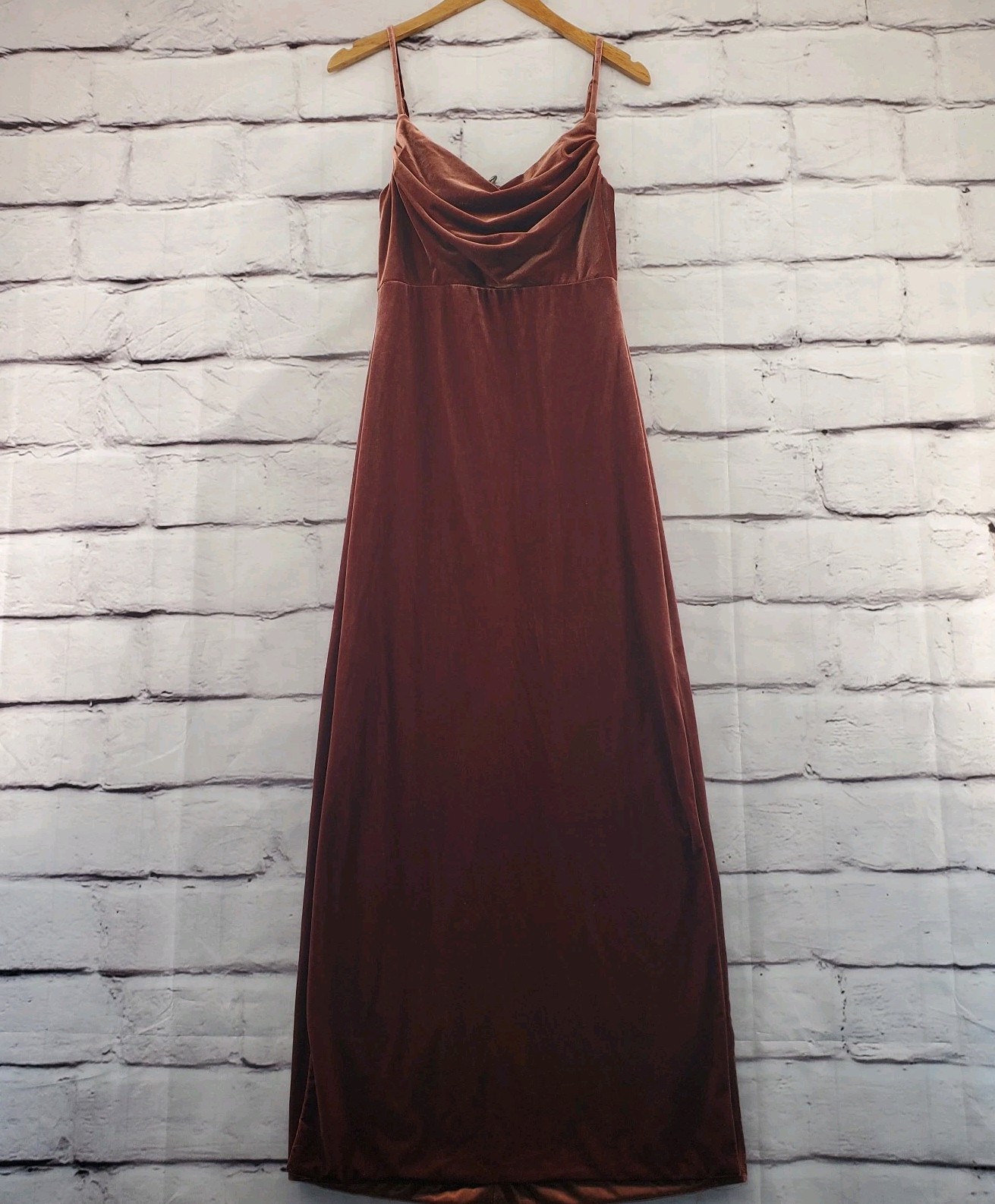 REVELR A-Line Dress Womens 4 Zip Crushed Velvet Zip Sleeveless Scoop Neck Maxi