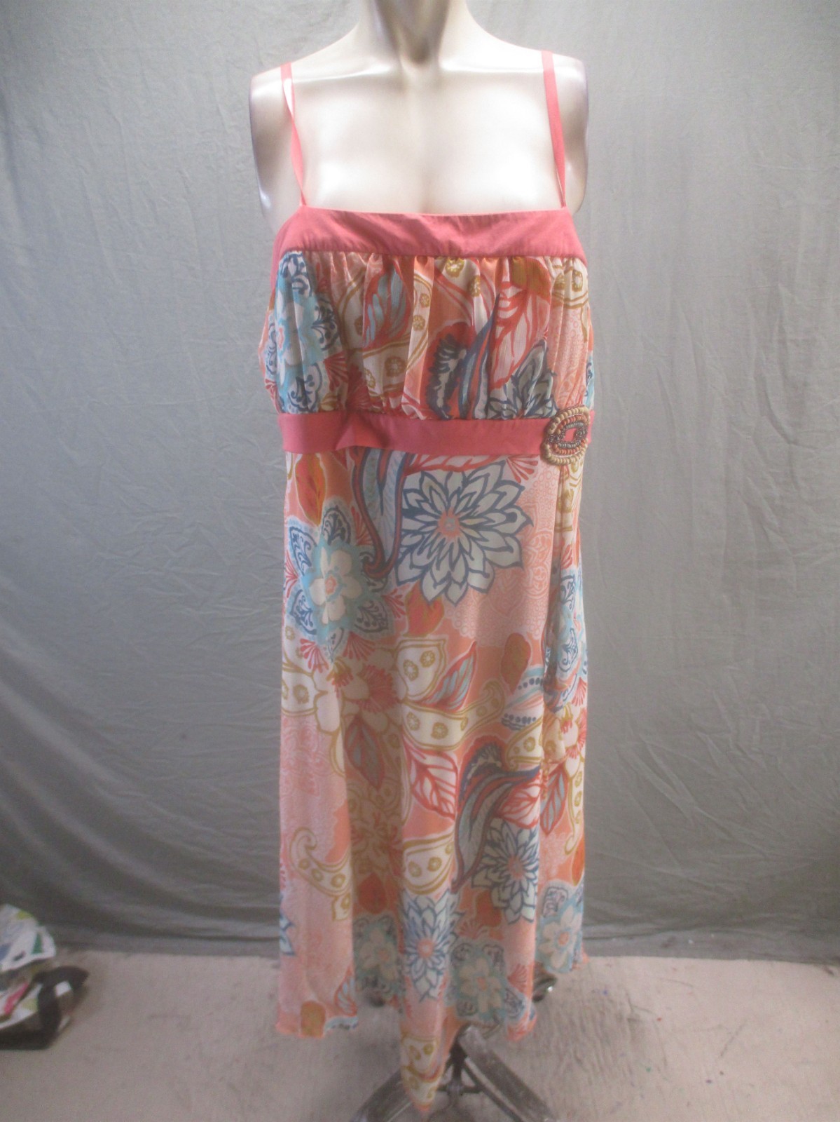 Torrid Size M Womens Multicolor Floral Sleeveless Straps Casual Sundress 388