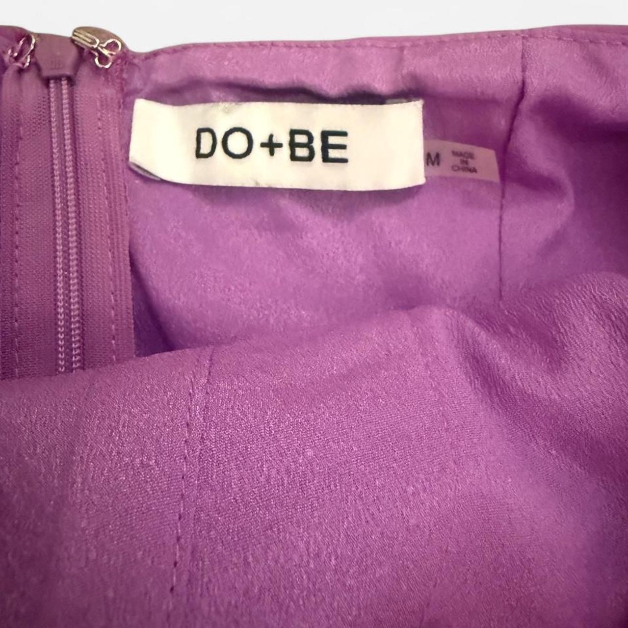 Purple DO+BE one shoulder mini dress with statement sleeve