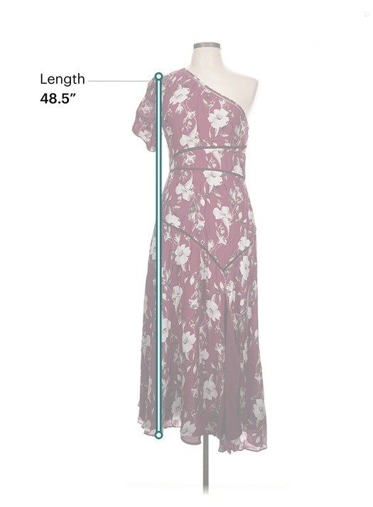 La Maison Talulah Cannes Burgundy Floral Print One Shoulder Midi Dress US 12/XL