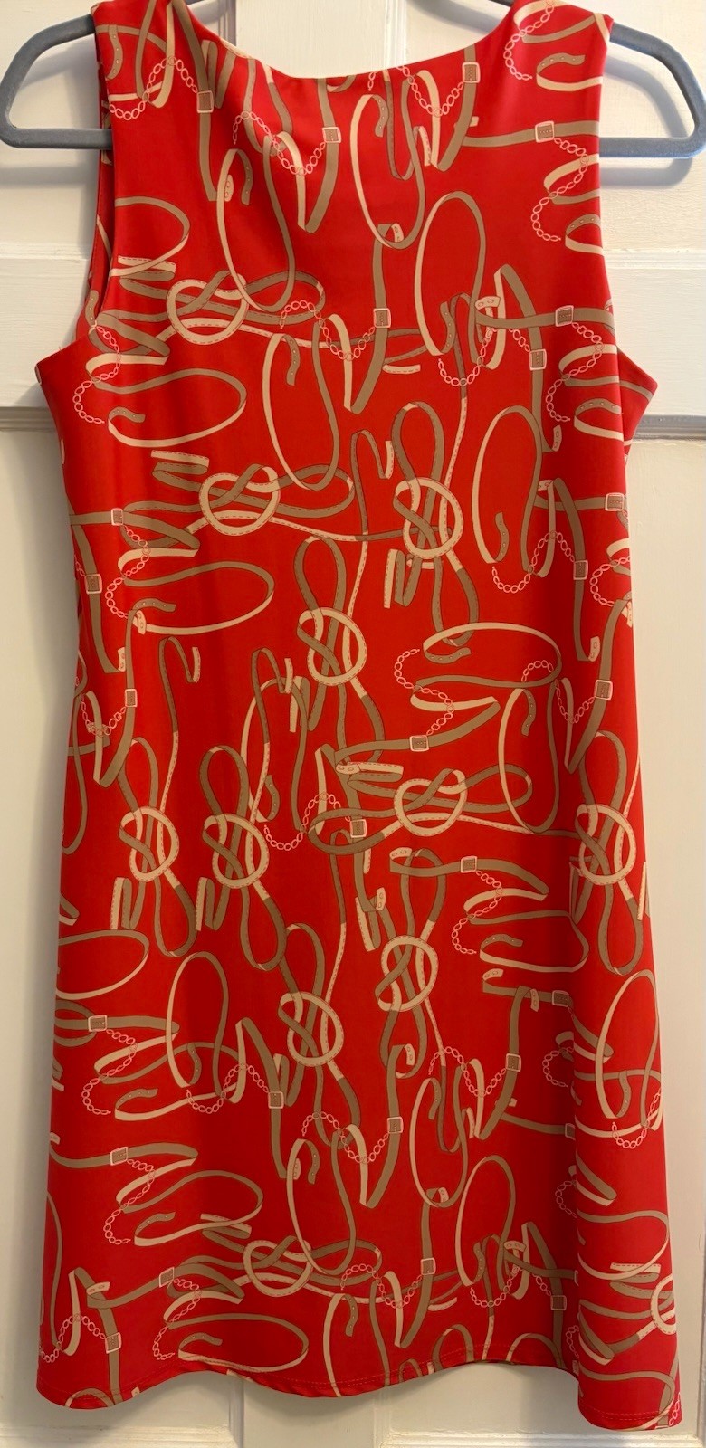 Jude Connolly Beth Dress Sleeveless Medium Orange-red Brown Tan Belts Design A++