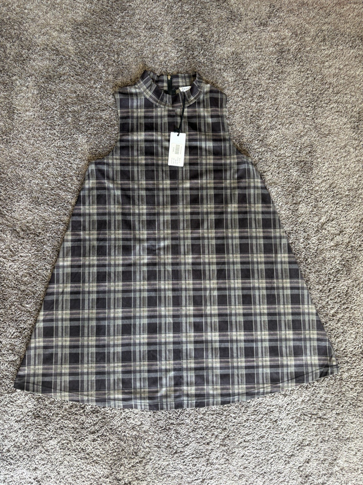 NEW With Tags Loveriche Sleeveless Mockneck Plaid A-line Dress Punk Grunge