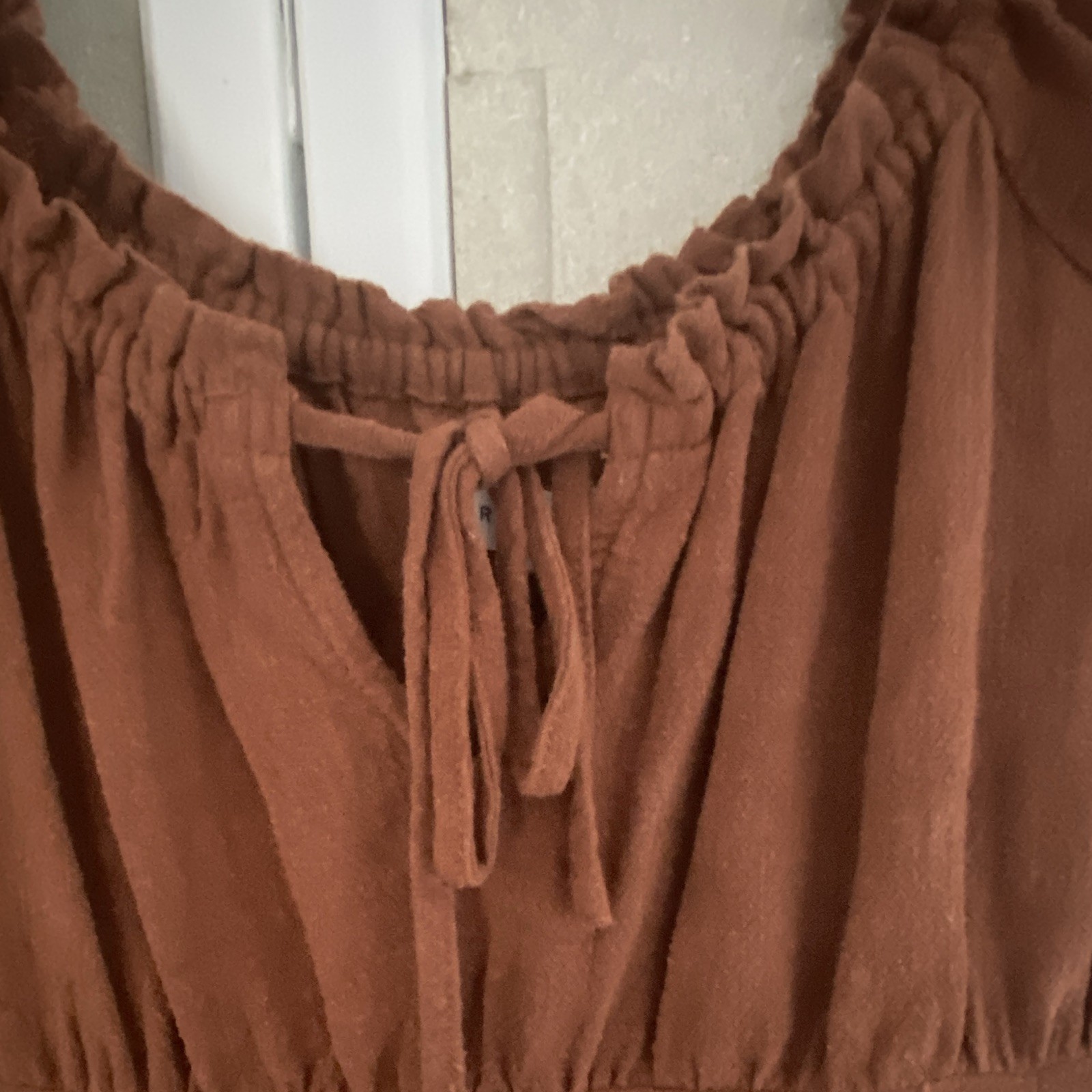 Aéropostale Brown Sleeveless Square Neck Ruffle A-Line Short Dress S