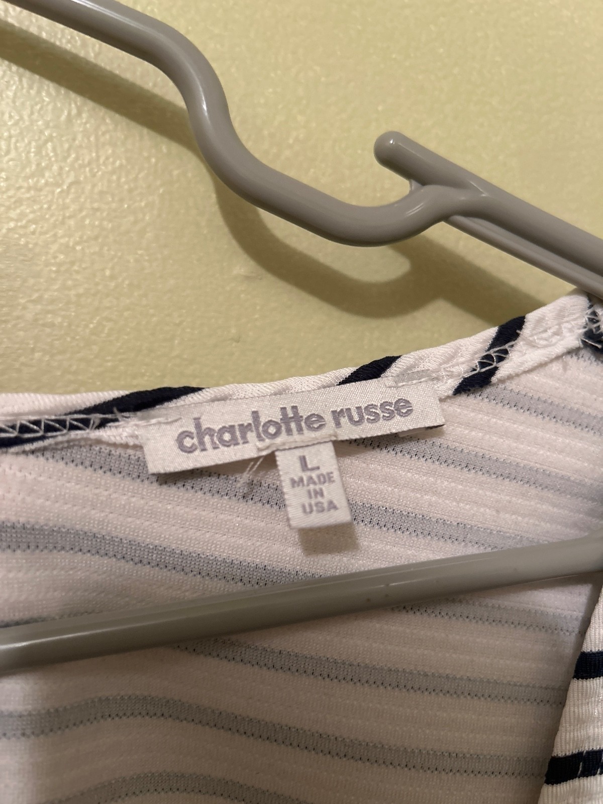 Charlotte Russe Striped Short Sleeve Dress Large