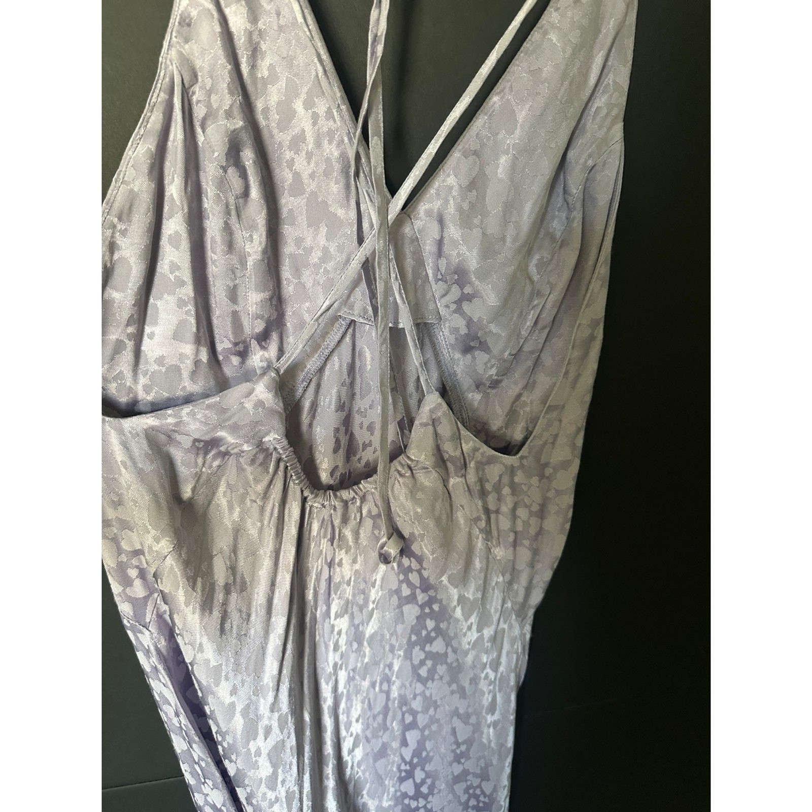 Topshop Bridal Halter Satin Maxi Slip Dress 8 Side Slit Wedding Bridal Purple