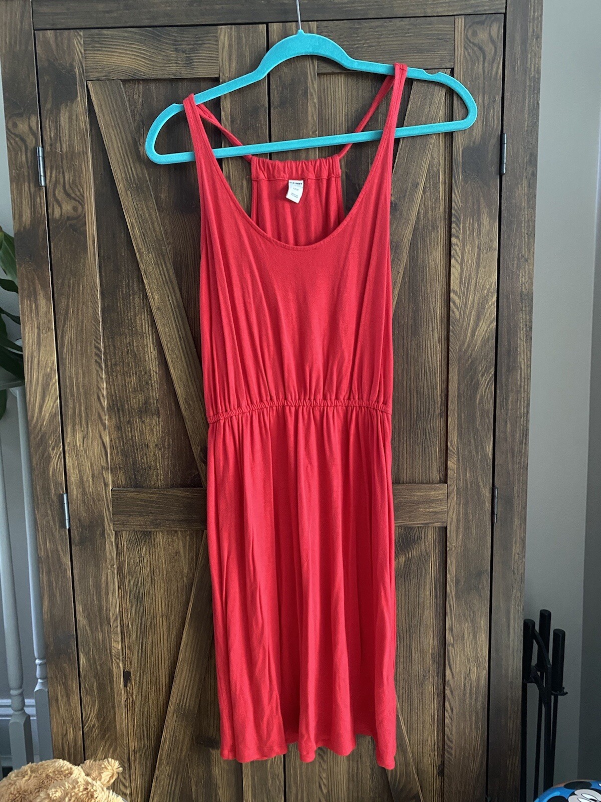 Old Navy Red Dress Size S Sleevlees Midi A-line/pencil Soft EUC Stretchy Fabric