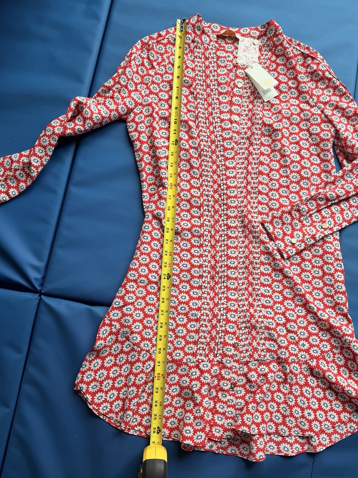 Tory Burch Nantucket Red Primrose Cora Silk Size 8 Dress NWT