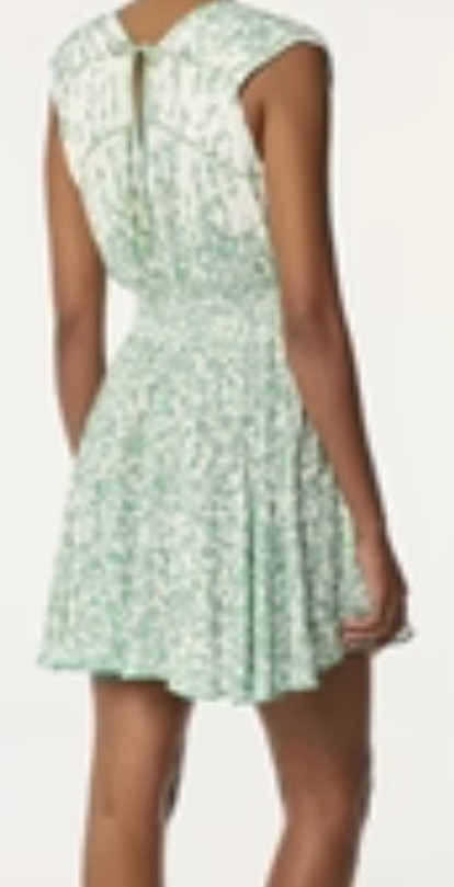 Poupette St Barth Ciao Mini Dress Size S Green Lazuli Coastal Resort Floral NWT