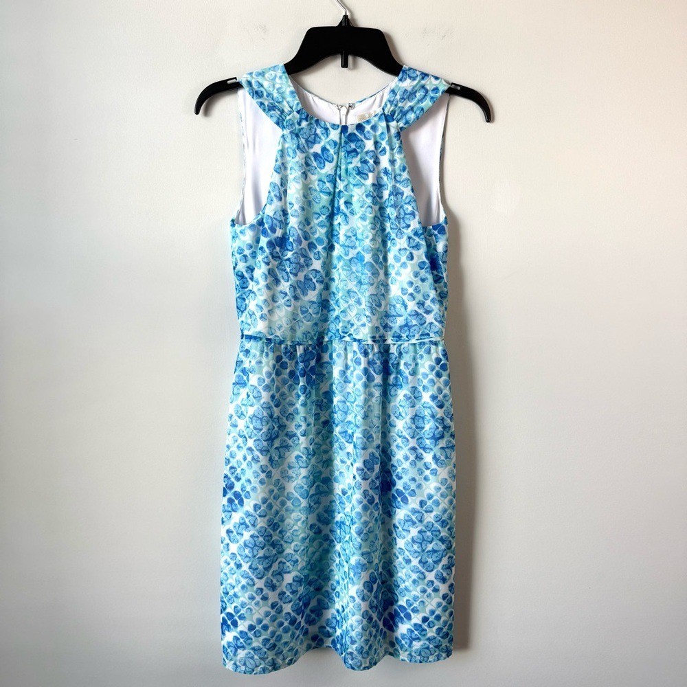 Shoshanna Sleeveless Mini Dress Blue Pattern 2