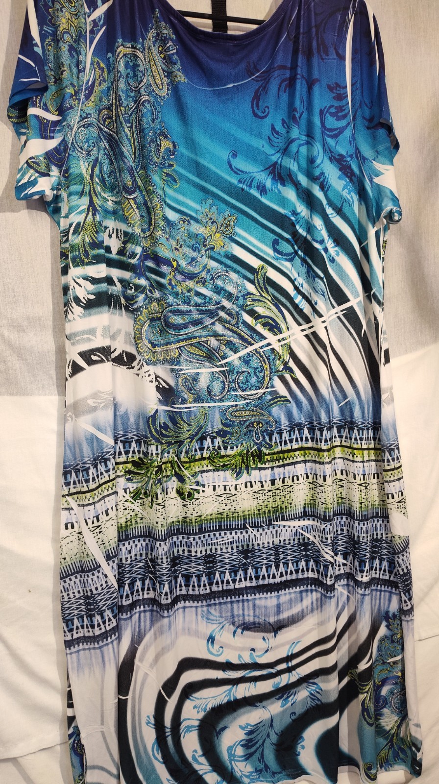 womens plus size dresses 18-20 Abstract Midi Stretch Short Sleeves Avenue