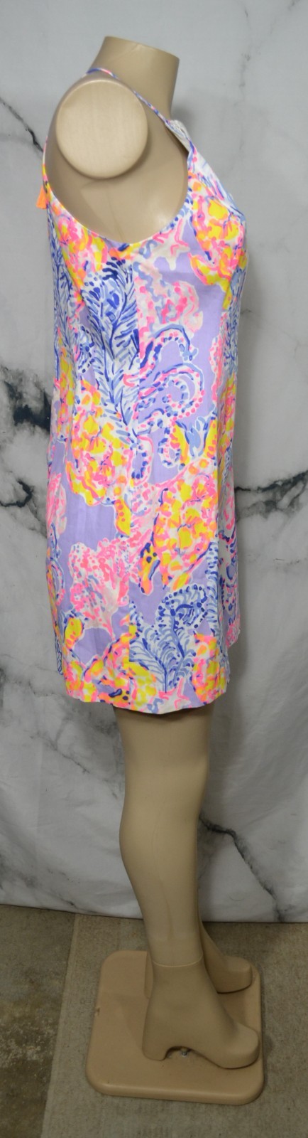 LILLY PULITZER Lilac Verbena Turtle Print So Snappy Pearl Shift Dress 6 Lined