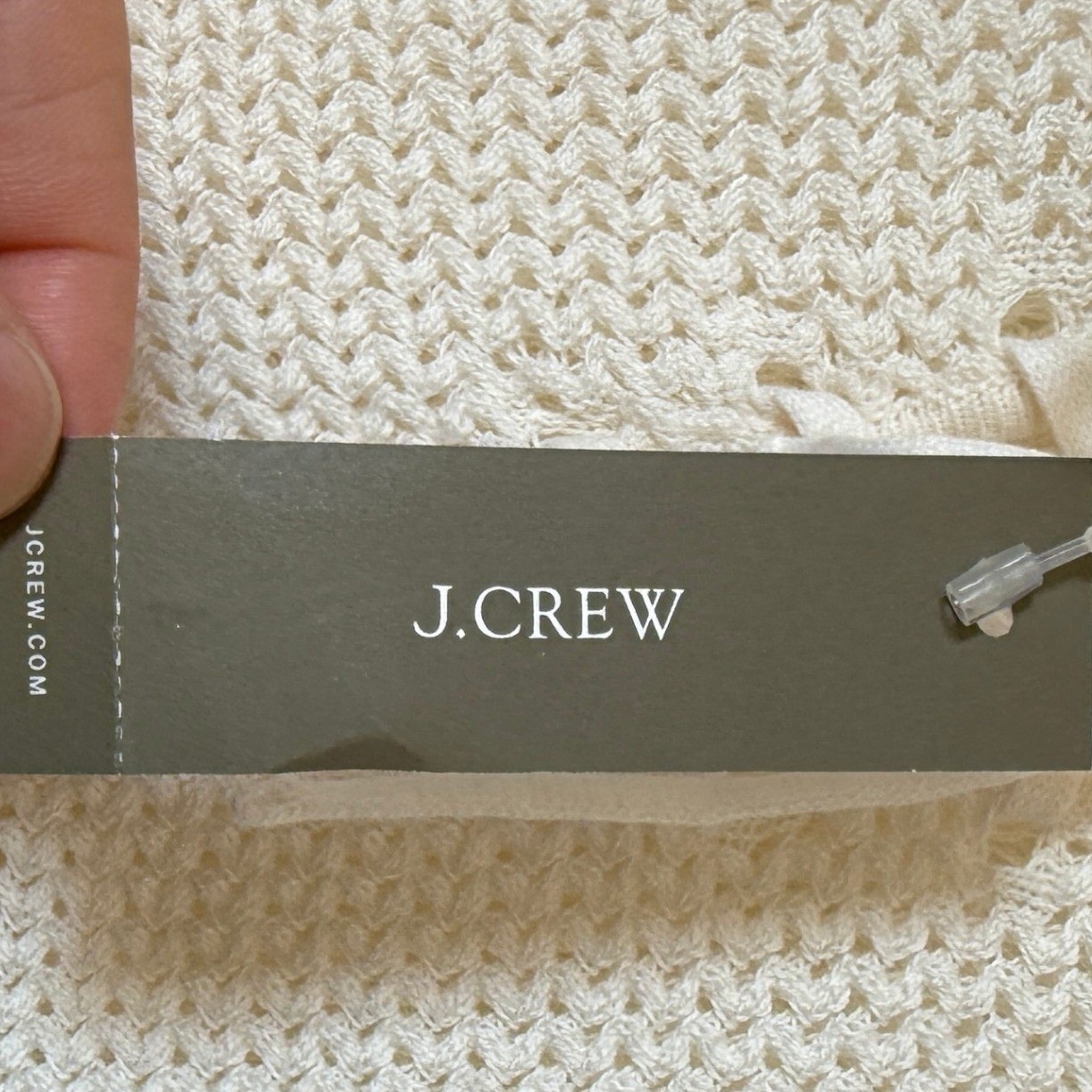 J.Crew Womens Ivory Lace Up Sweater Dress CA650 Pointelle Knit Gold Button Small
