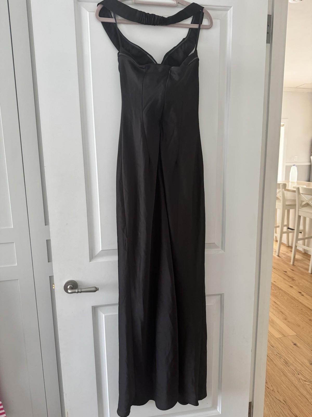 Runaway The Label Raphaella Off Shoulder Satin Maxi Dress Black XL Gown