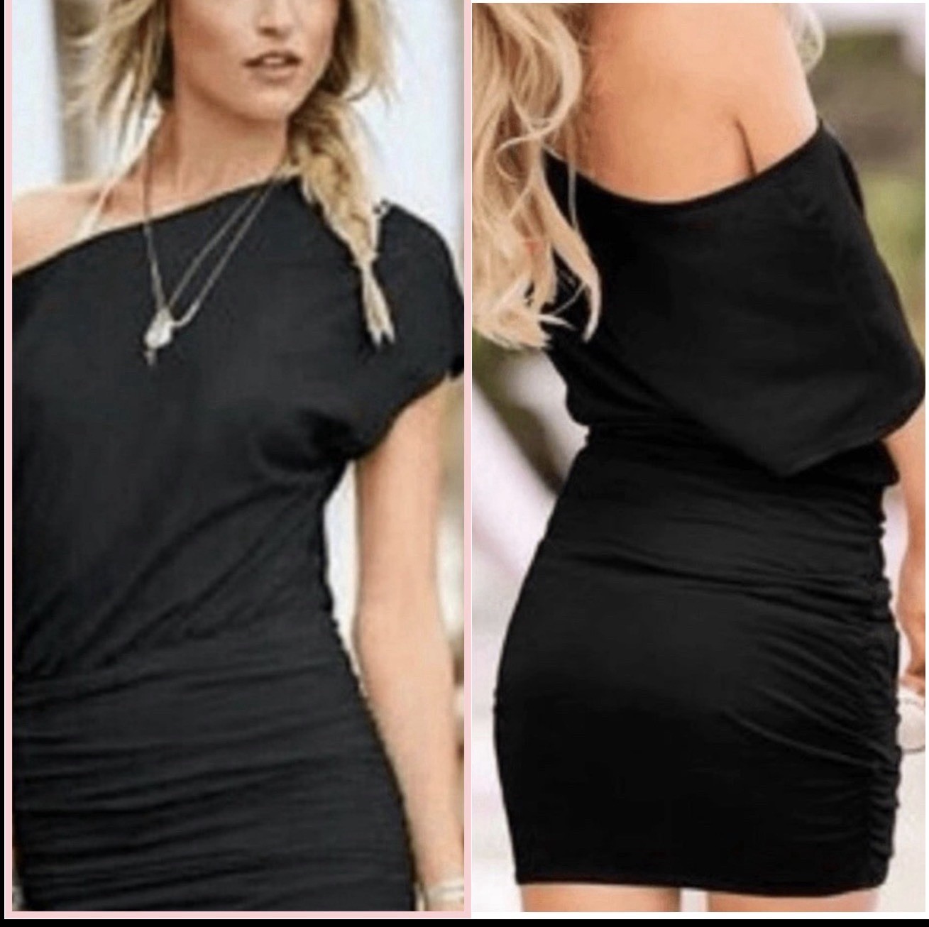 Vintage Victoria Secret Rouched Cover Up Dress Off Shoulder Women’s Black XS