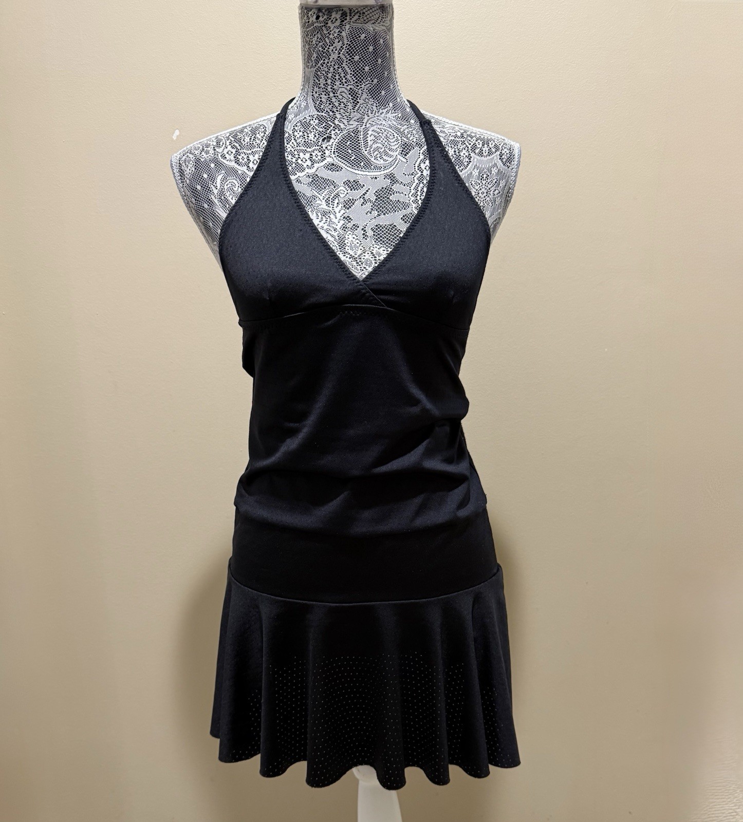 Hurley Halter Mini Dress Womens XS Black Tennis Swim Cover Up Beach Athletic