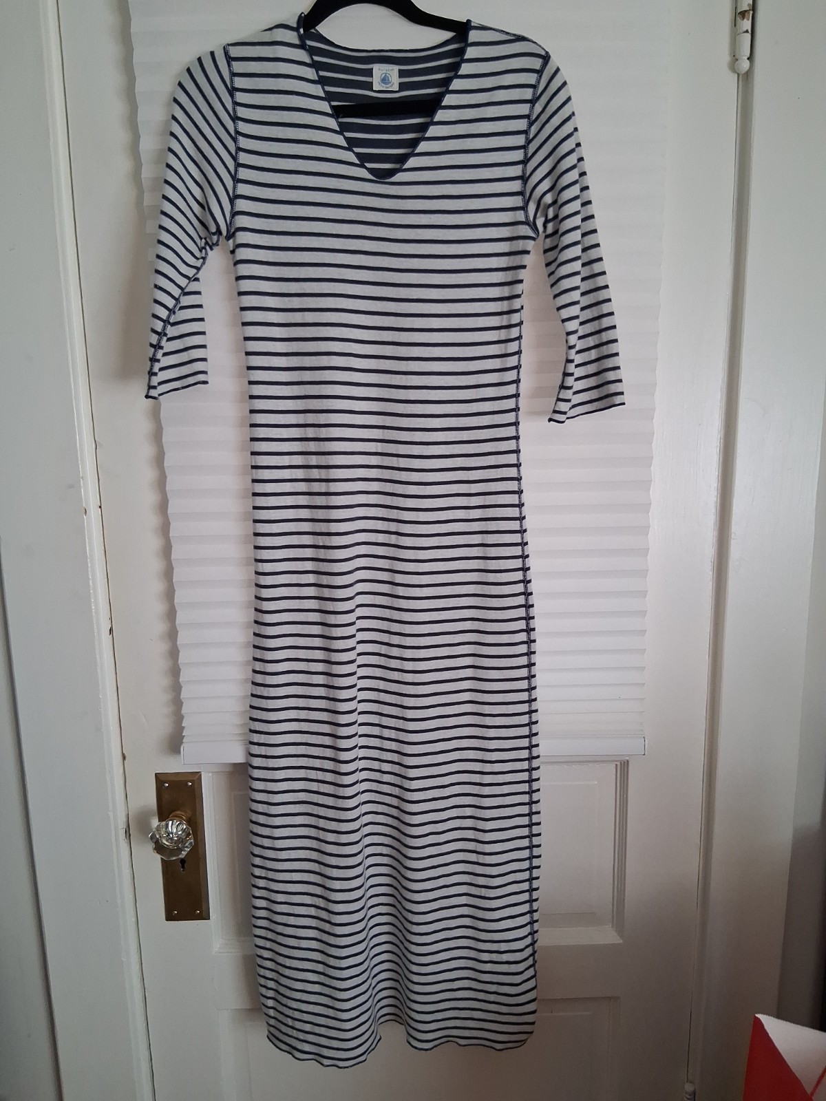 PETIT BATEAU Dress Cotton White/Blue S France