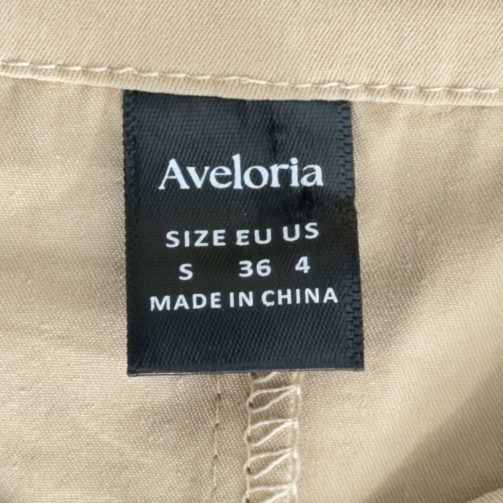 New Aveloria Minimalist Tan Belted Structured Retro Style Work Dress Women’s SM
