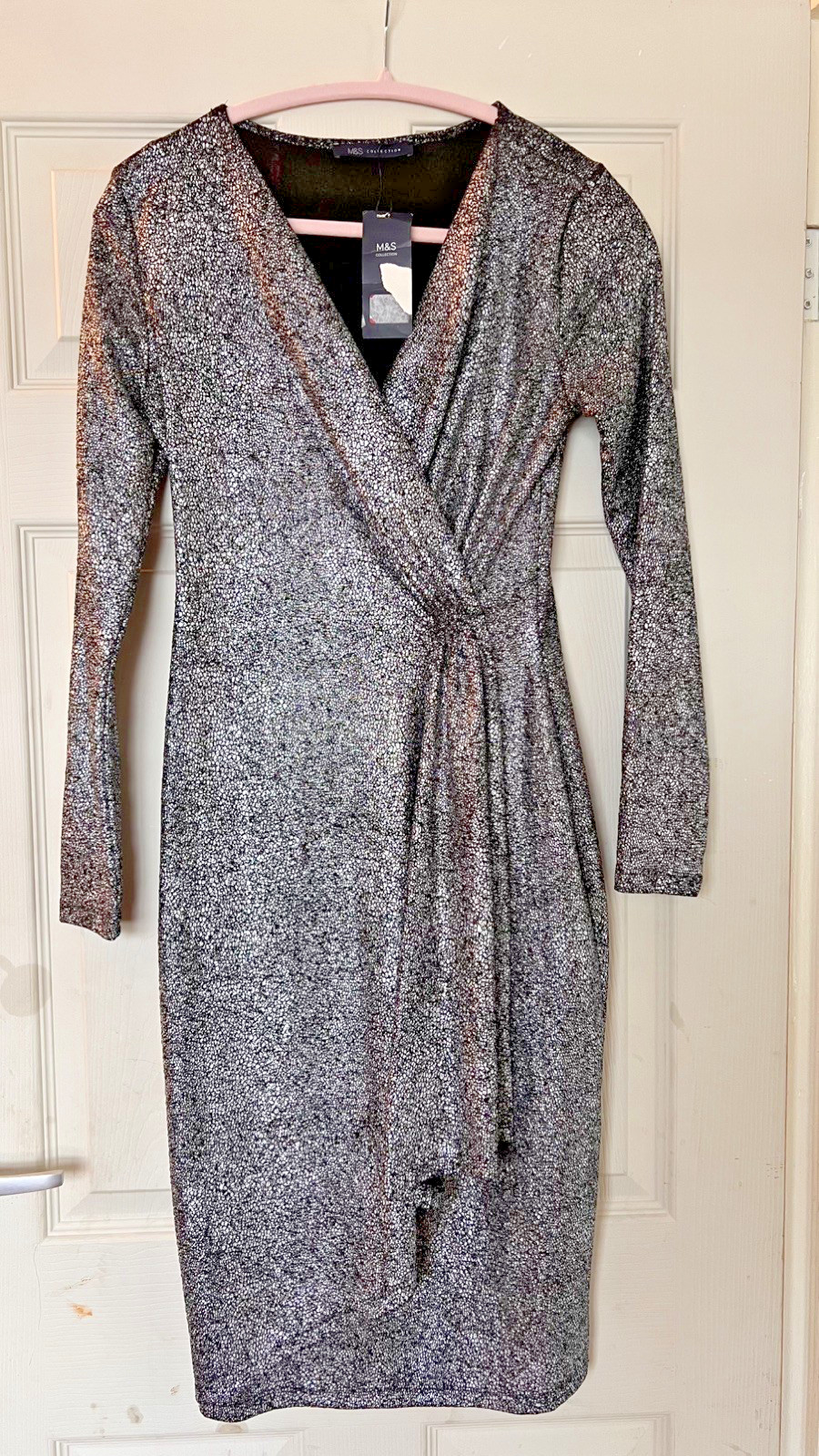 Metallic silver & black Dress M&S COLLECTION – SIZE UK 8 Bnwt