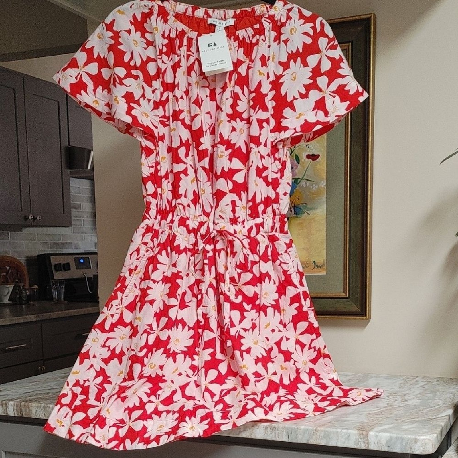 NWT’s Free Assembly Flutter Sleeve Mini Dress w Pockets Size S