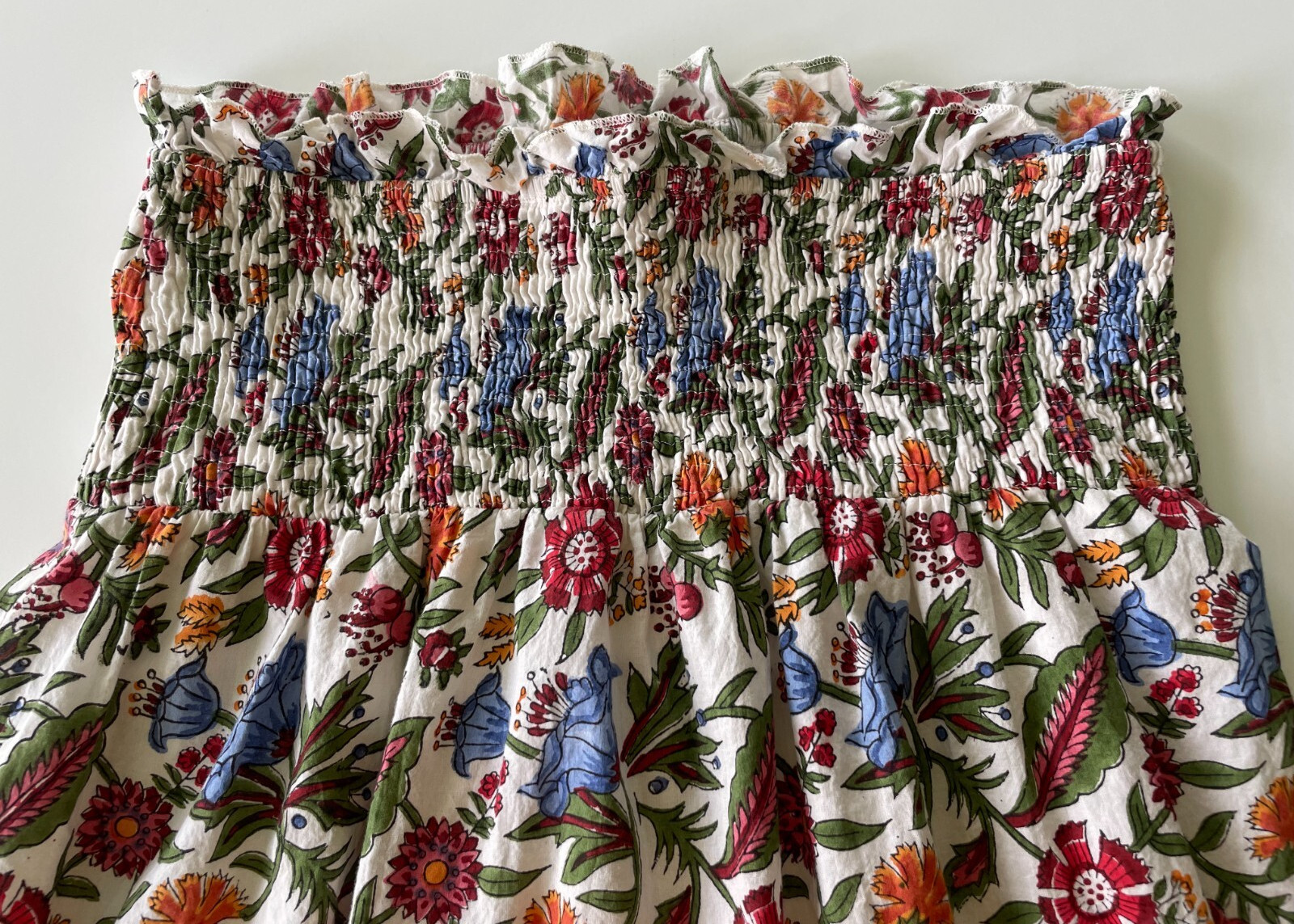 Fitzroy & Willa Women’s Strapless Smocked Tiered Floral Print Midi Dress Size XL