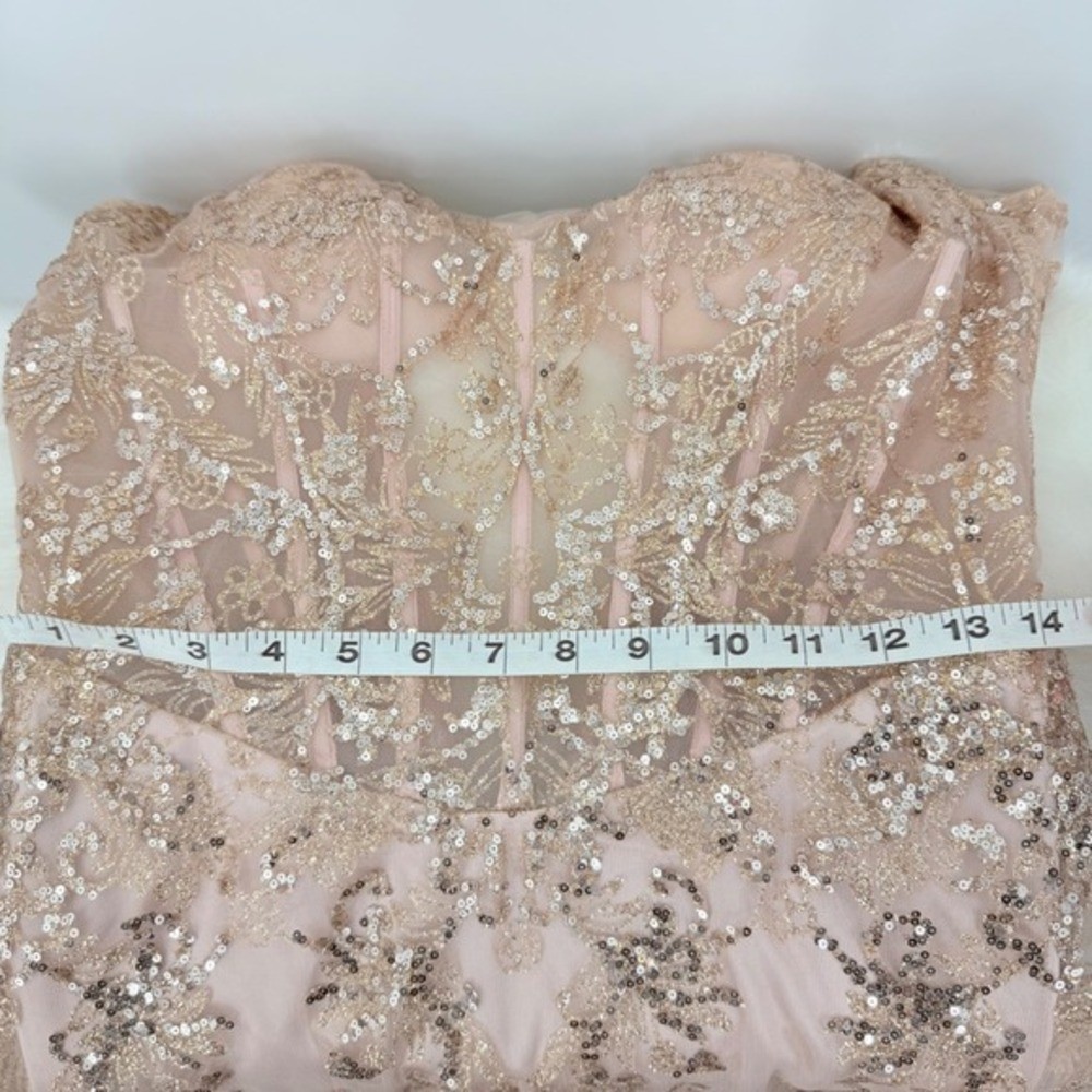 Cinderella Divine Rose Gold Sequin Mermaid Prom/Quinceanera Gown Dress Size 6