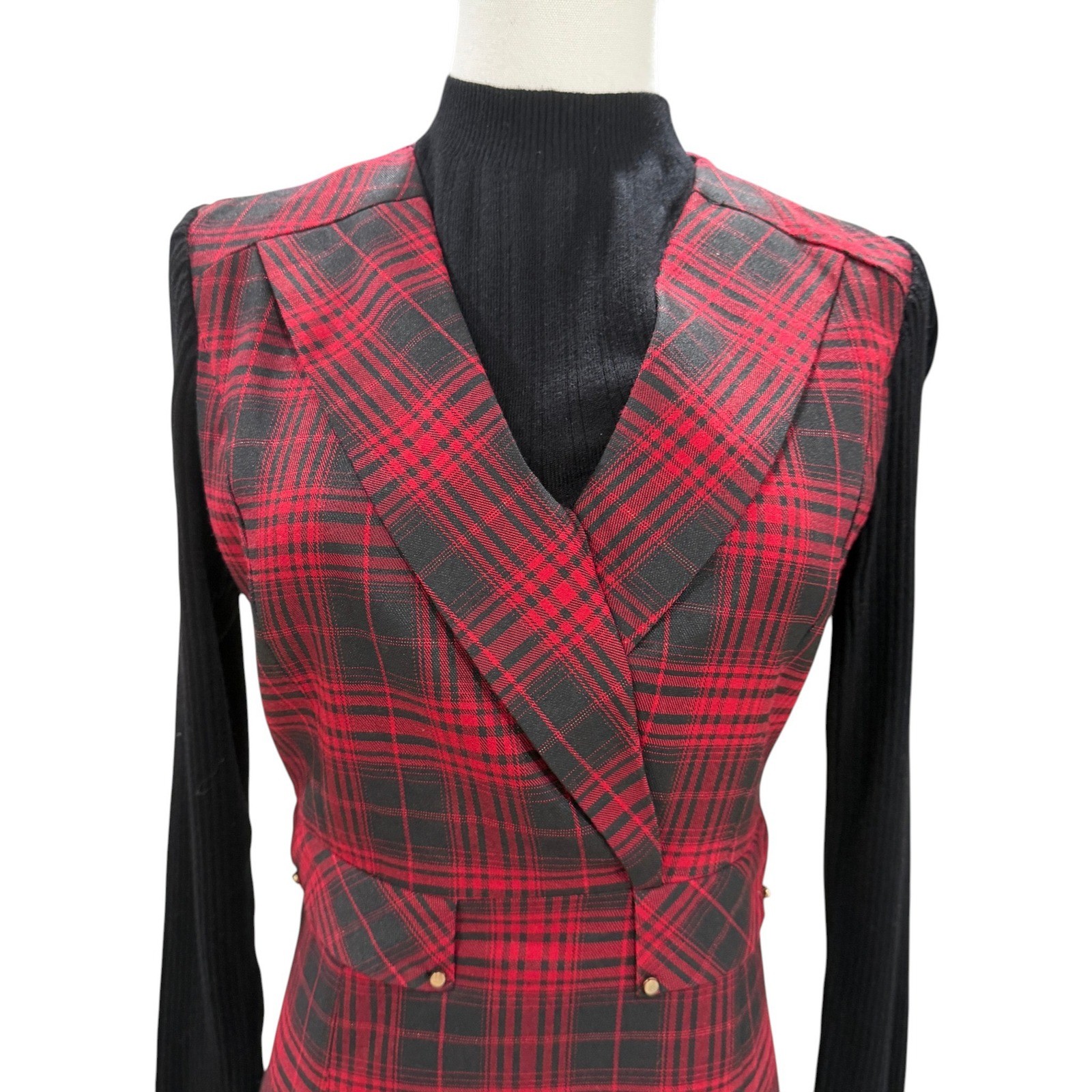 Metallic Plaid Midi Jumper Dress Academia Dark Academia Preppy Fall Winter Look