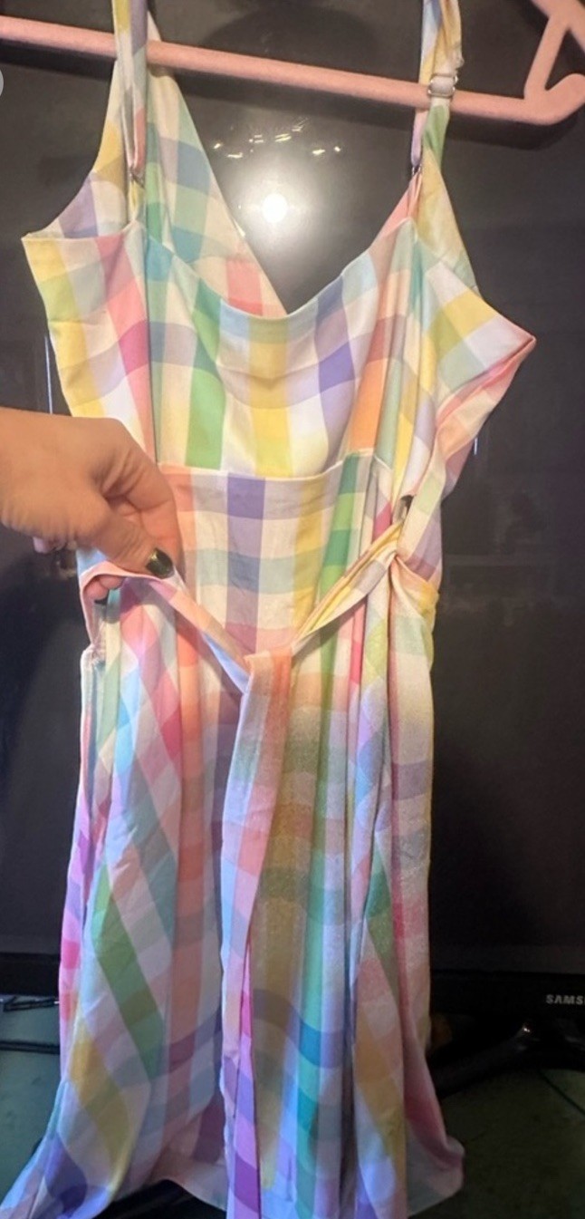 Shinesty Plaid Wrap Dress Size S