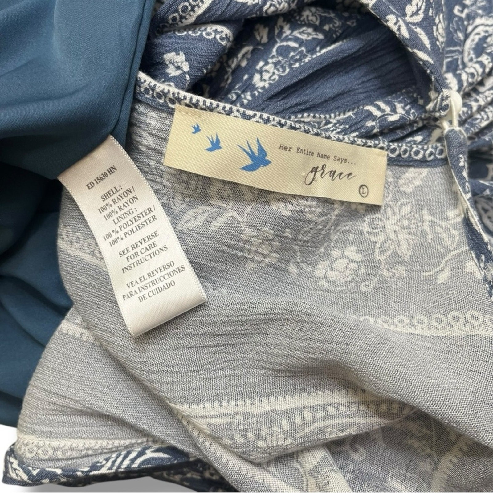 Anthropologie Her Entire Name Says Grace tunic dress size Large