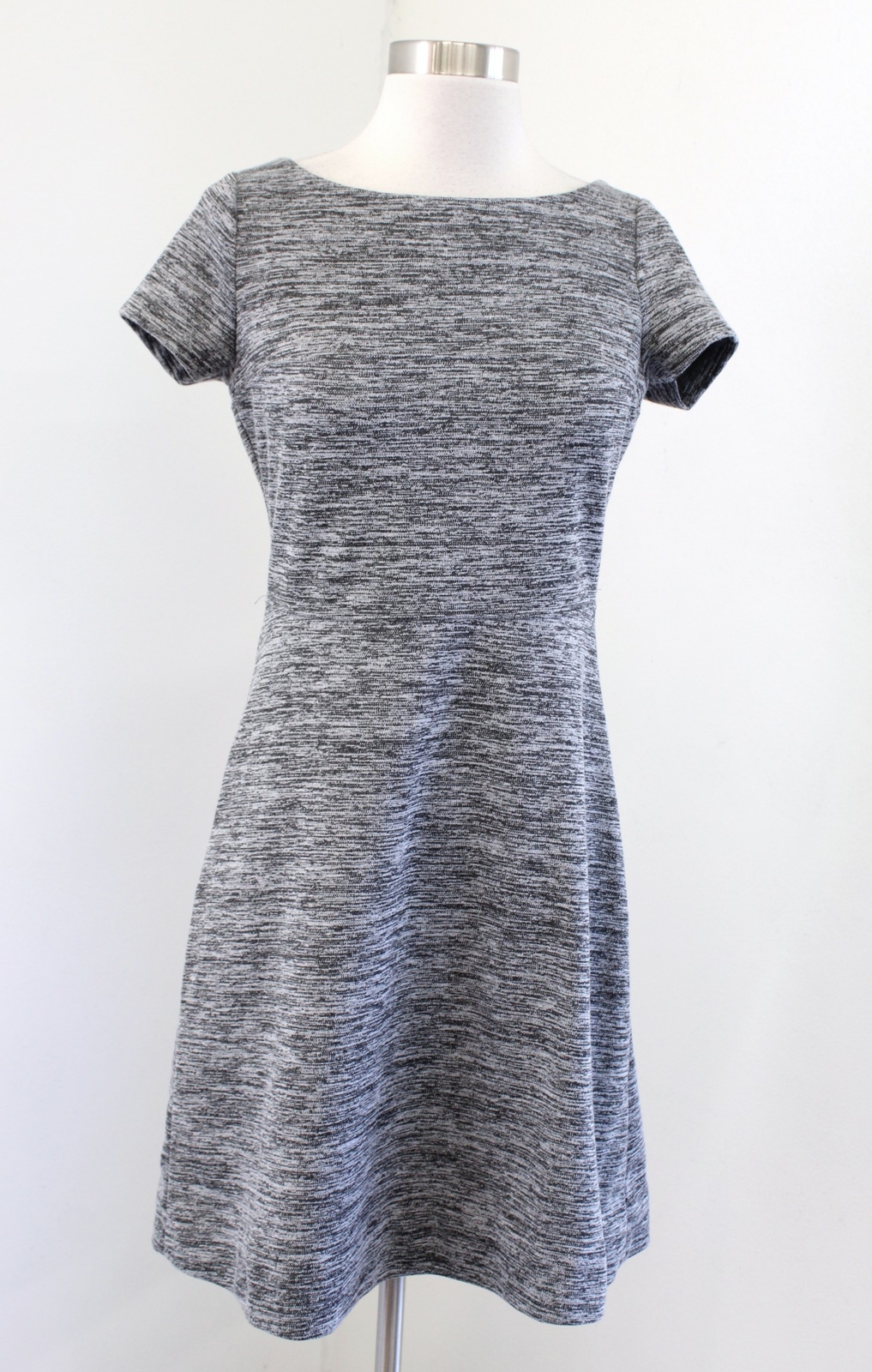 Ivanka Trump Heathered Gray Knit A Line Sheath Dress Size 2 Short Cap Sleeve