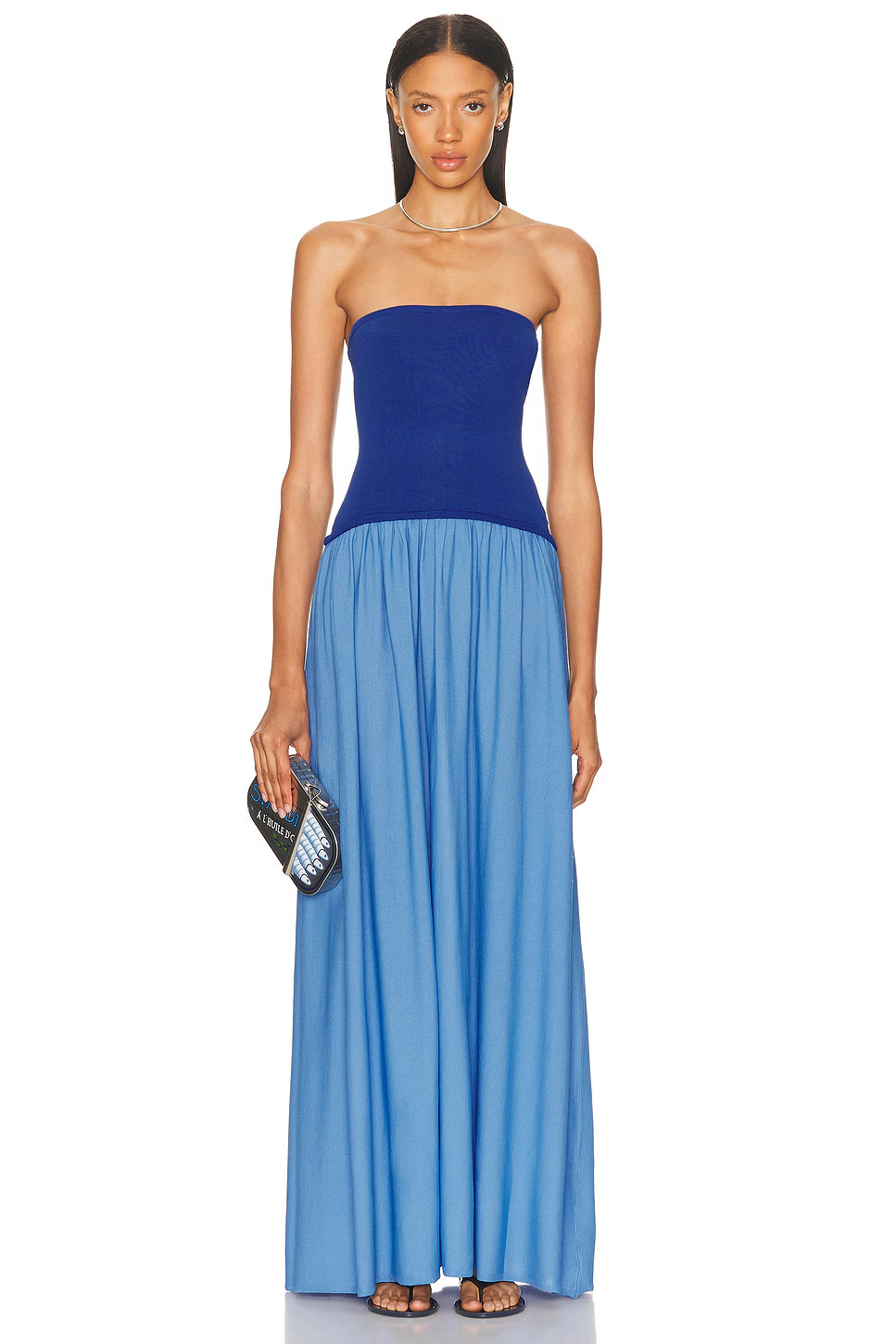 Solid & Striped The Strapless Soglio Dress in Maritime Navy & Marina Blue XS NWT