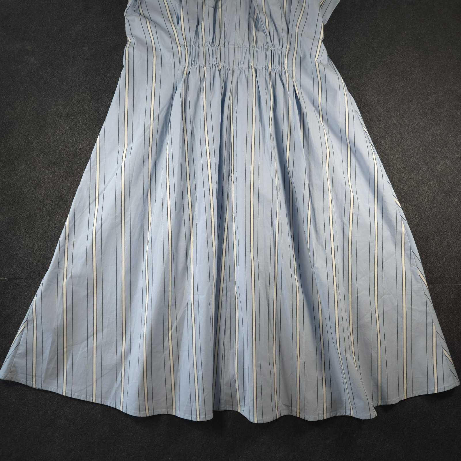 NWT AVA & VIV Blue/White Stripe POPLIN SHIRT DRESS Size XXL Defined Waist