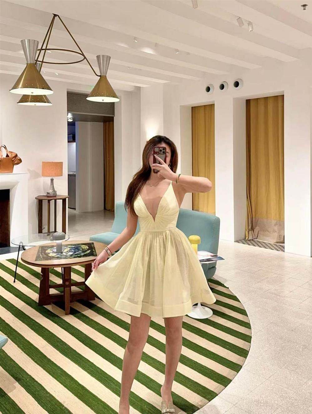 NWT Zimmermann Pre-Spring Summer New V-Neck Lemon Yellow Cami Elegant Mini Dress