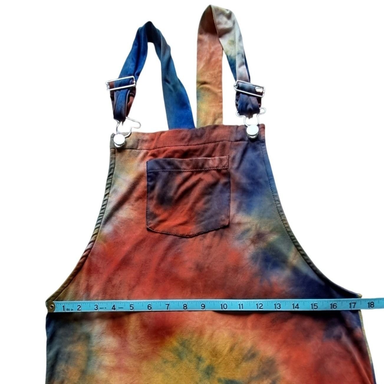 Absolutely Love It Tie Dye Overall Dress Womens Medium Multicolor Pinafore Mini