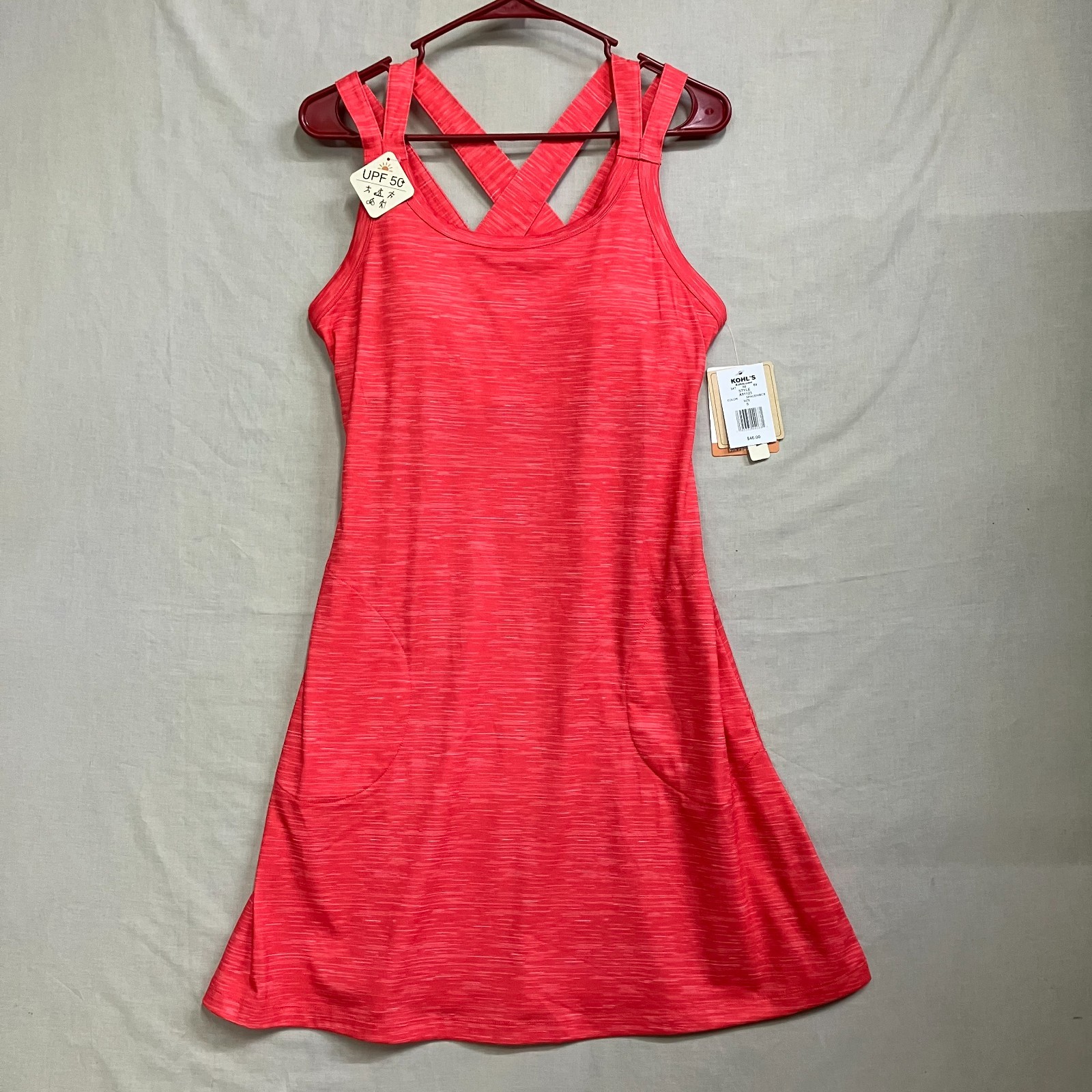 ZeroXposur Active Dress Women’s Small Coral Built-In Bra UPF 50 Sleeveless