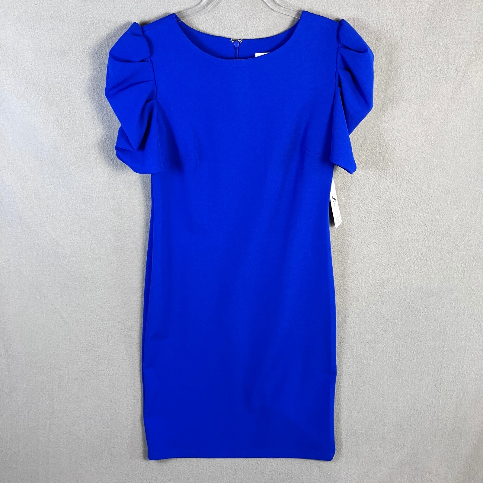 Shelby & Palmer Women’s Sheath Dress Size 6 Vibrant Blue Puff Sleeve Stretch NWT