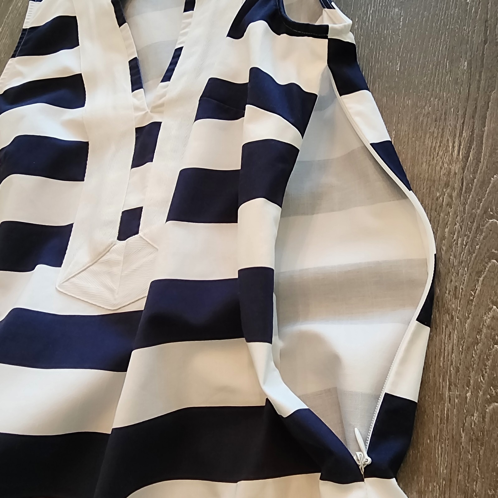 Sail to Sable Classic Tunic Dress Navy White Stripe Cotton M Coastal Preppy