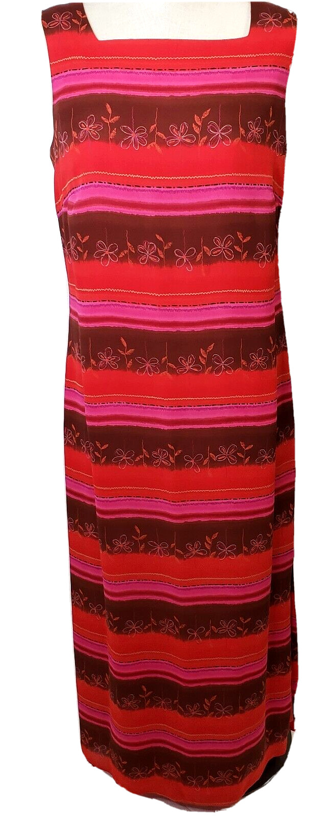 Maggy London Size 10 Maxi Dress Sleeveless Full Length Lined 17.5″ Side Slit